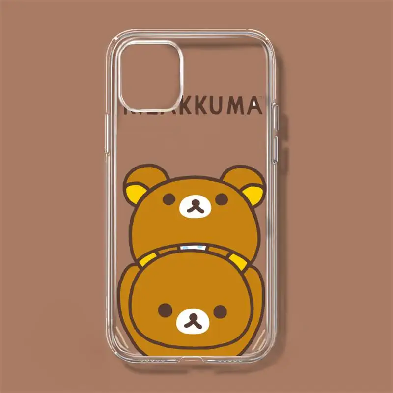 Милый чехол Rilakkumas для телефона iPhone 11 12 Mini 13 Pro XS Max X 8 7 6s Plus 5 SE XR прозрачный |