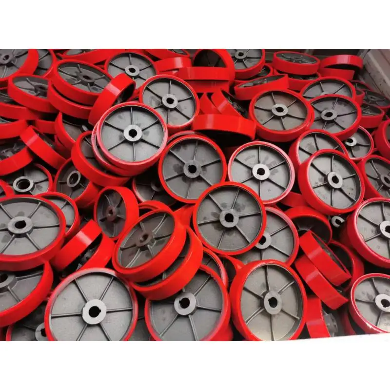 Фото 1 шт. сверхпрочное промышленное колесо с полиуретановым сердечником, 6/8/10/12 дюймов, ширина 80/100 мм, сверхмощное активное ведущее колесо №1