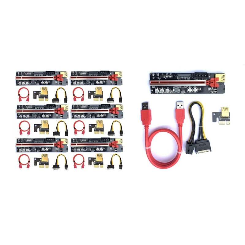 

VER011-Mini Riser Card USB3.0 High-Speed Riser 1X to 16X Extension Cable for Graphics Card PCI-E Riser for Mining