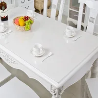 PVC Table Cover Protector Desk Pad Soft Glass Dining Tablecloth Transparent Top Tablecloths Plastic Mat Customizable Size