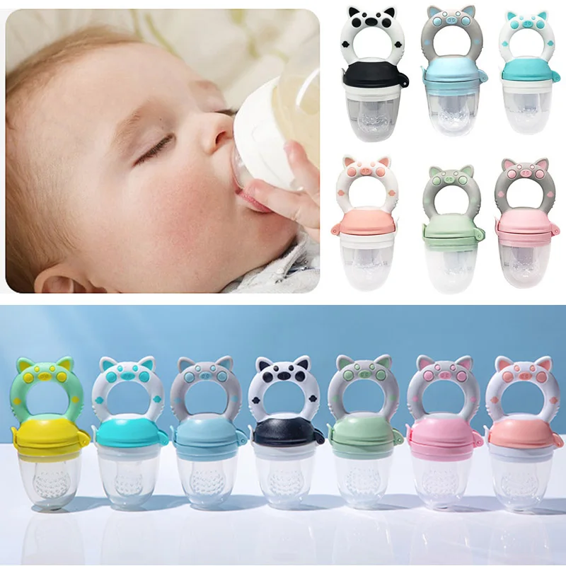 

Baby Food Feeding Spoon Juice Extractor Fruit Feeder Pacifier Baby Feeding Bottle Silicone Gum Fruit Vegetable Bite Eat Feeder