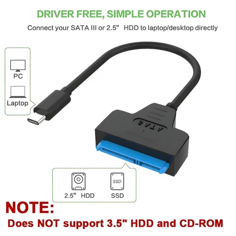 Кабель-адаптер MnnWuu SATA к USB-C для 2,5-дюймового жесткого диска