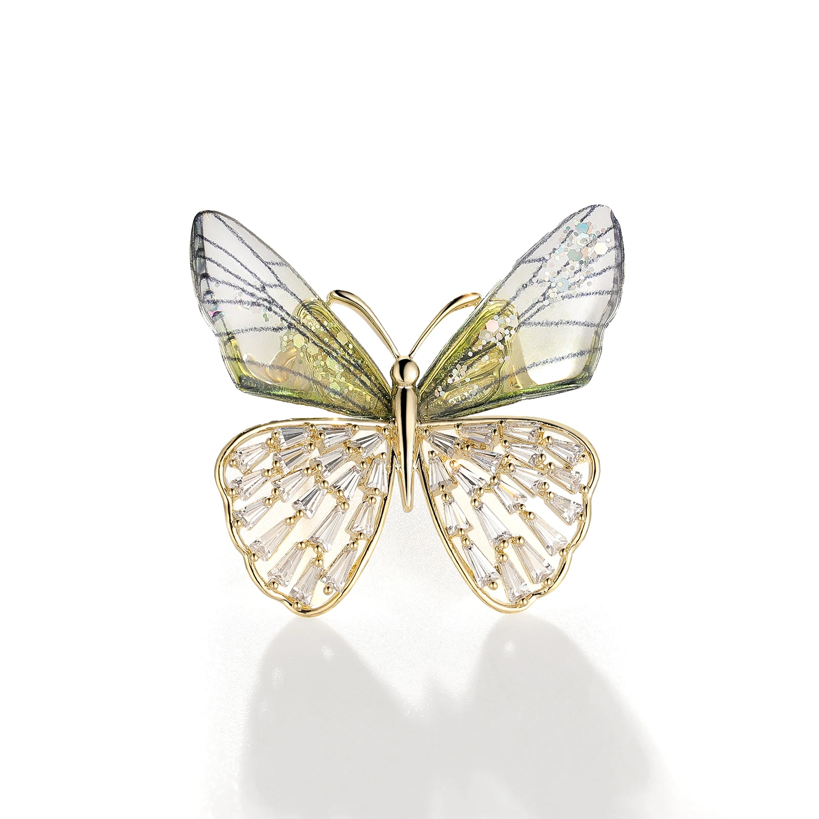 

2022 European and American Fashion Butterfly Fairy Brooch for Women Bright and Novel Wings Pin Popular Clothing Accessories