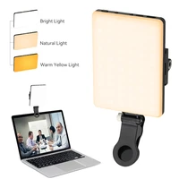 conference fill light lamp mini led video light with stable clip clamp mount for ipad macbook laptop computer mobile phone 5600k
