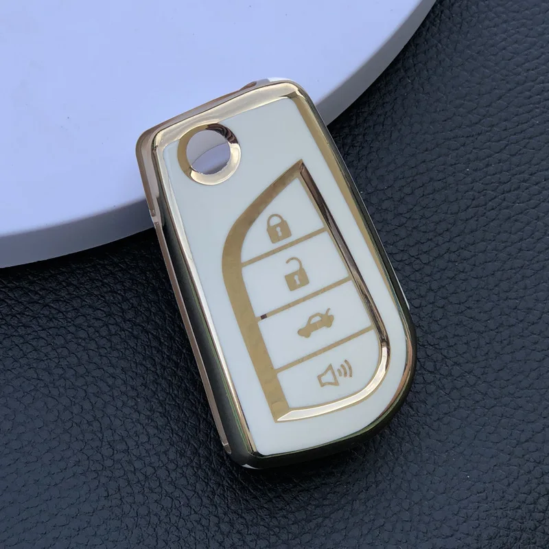 

Flip 2 3 4 Button Tpu Car Key Case Cover for Toyota Camry 2022 2021 Corolla Key Cover Car Accessories Keychain Keyring Holder