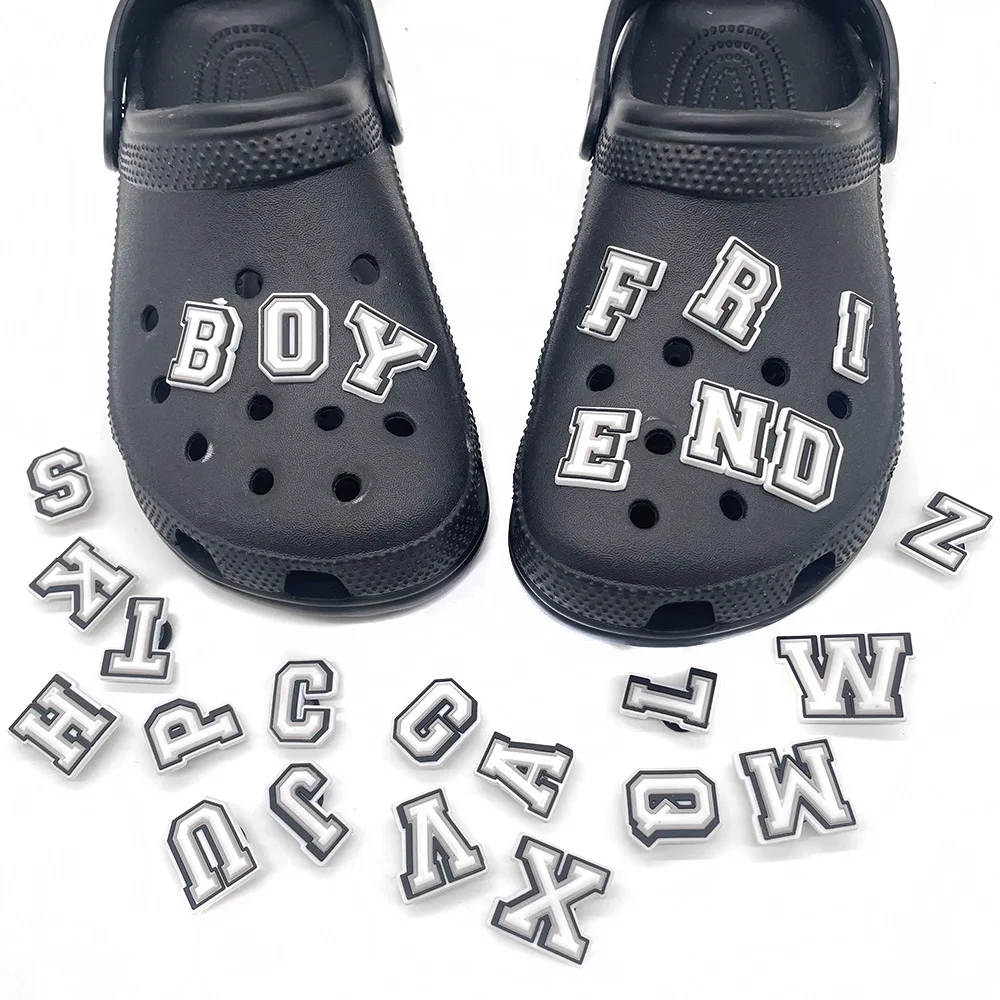 

1pcs 26 Styles Novelty Cool Letter Shoe Buckle PVC DIY Anime Sandals Accessories Souvenir Wholesale Charms for Boys Women Gifts