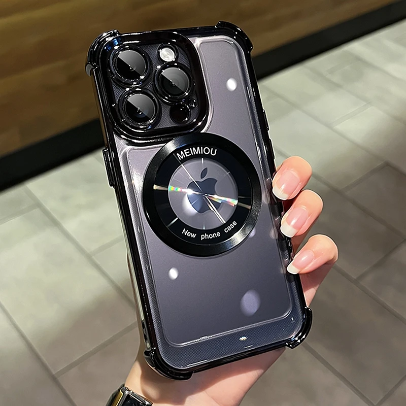

Magsafe Wireless Charging Phone Case For iPhone 11 12 13 14 Pro Max Plus Magnetic Transparent Electroplate Bumper Cover