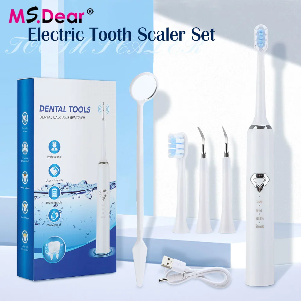 

Sonic Dental Scaler Electric Teeth Cleaner Tartar Plaque Stains Stone Calculus Remover Teeth Whitening Kit Portable Oral Hygiene