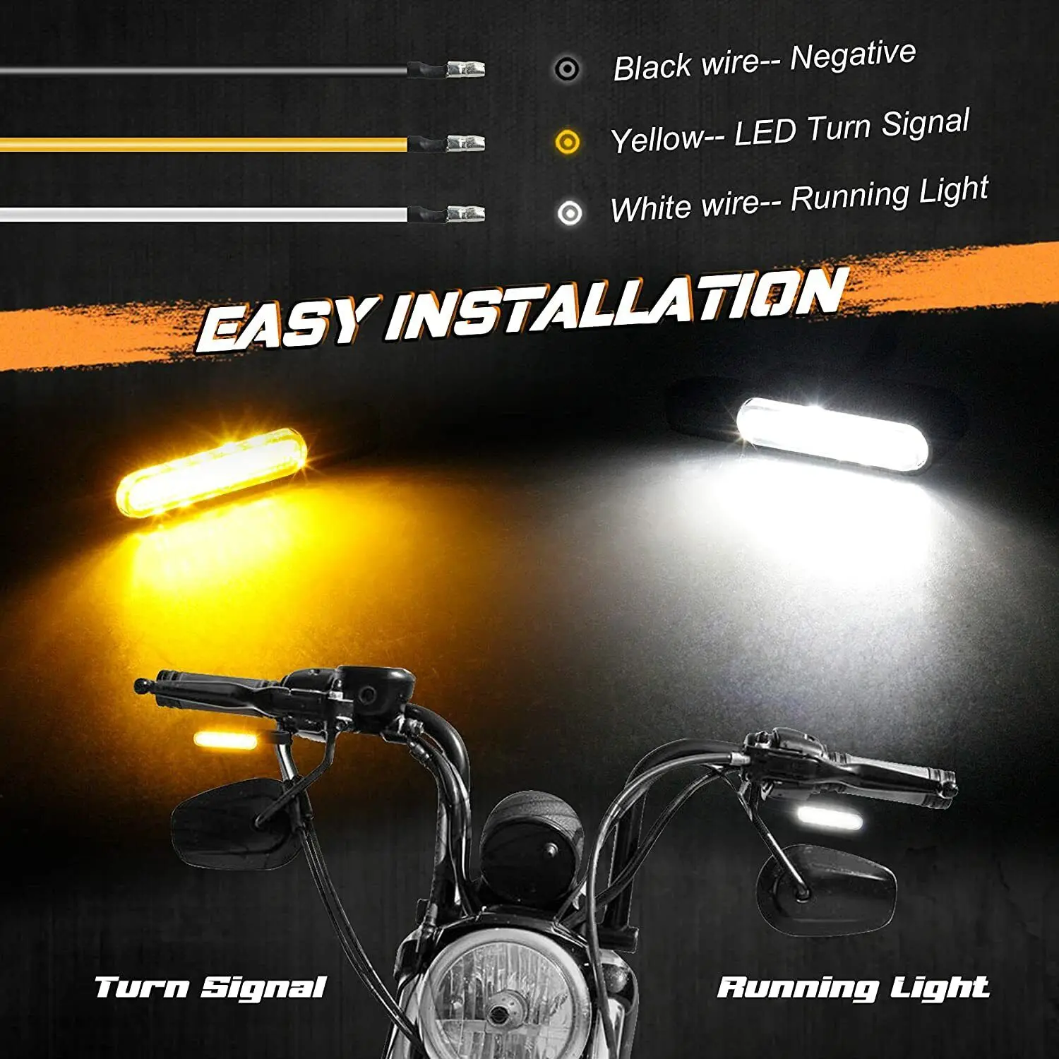 Фото Для Harley Sportster XL 1200 883 хромированный руль светодиодные указатели поворота мигалка №3