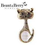 beautberry cute cat vintage brooches women pets animal party casual office brooch pins gifts