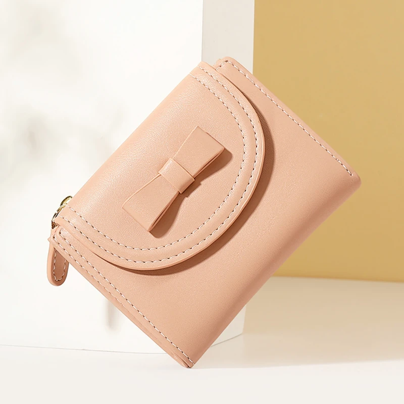 

New Design Bow Decoration Small Wallets For Women PU Leather Coin Purses Ladies Popular Standard Female Mini Purse High Quality
