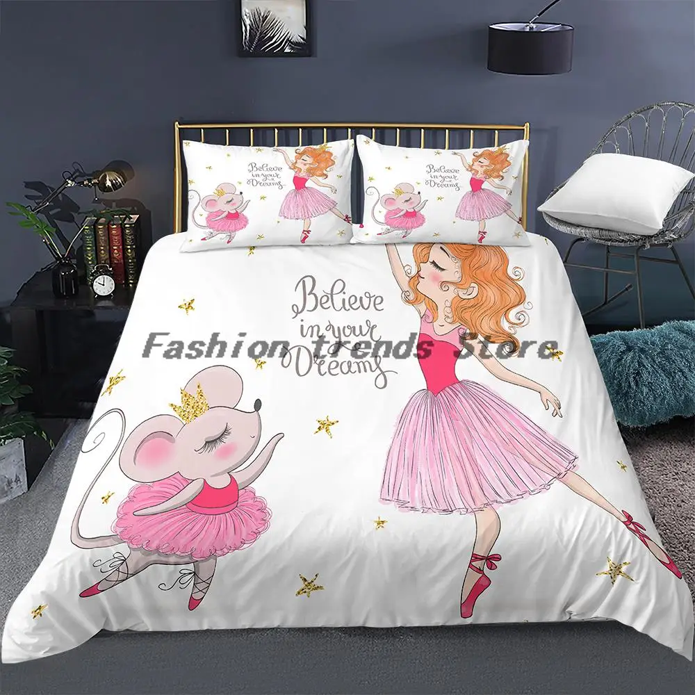 

Cartoon Bedding Set for Baby Kids Children Crib Danceing Girl Duvet Cover Set Pillowcase Edredones Niños Princess Quilt Cover