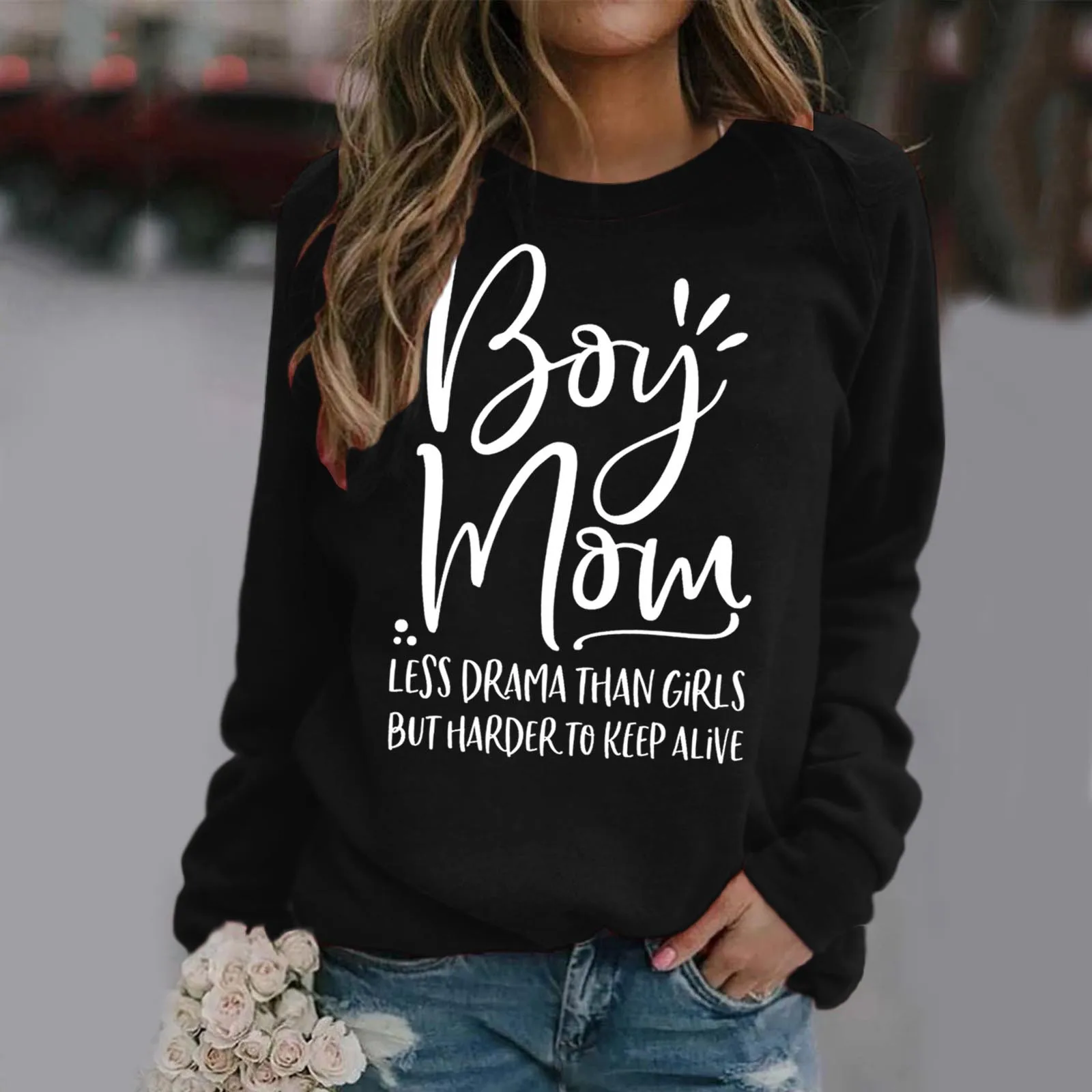 

Женская модная блузка с принтом, свитшот с длинным рукавом и круглым вырезом, повседневные женские свитшоты, пуловер, тонкие свитшоты для же...