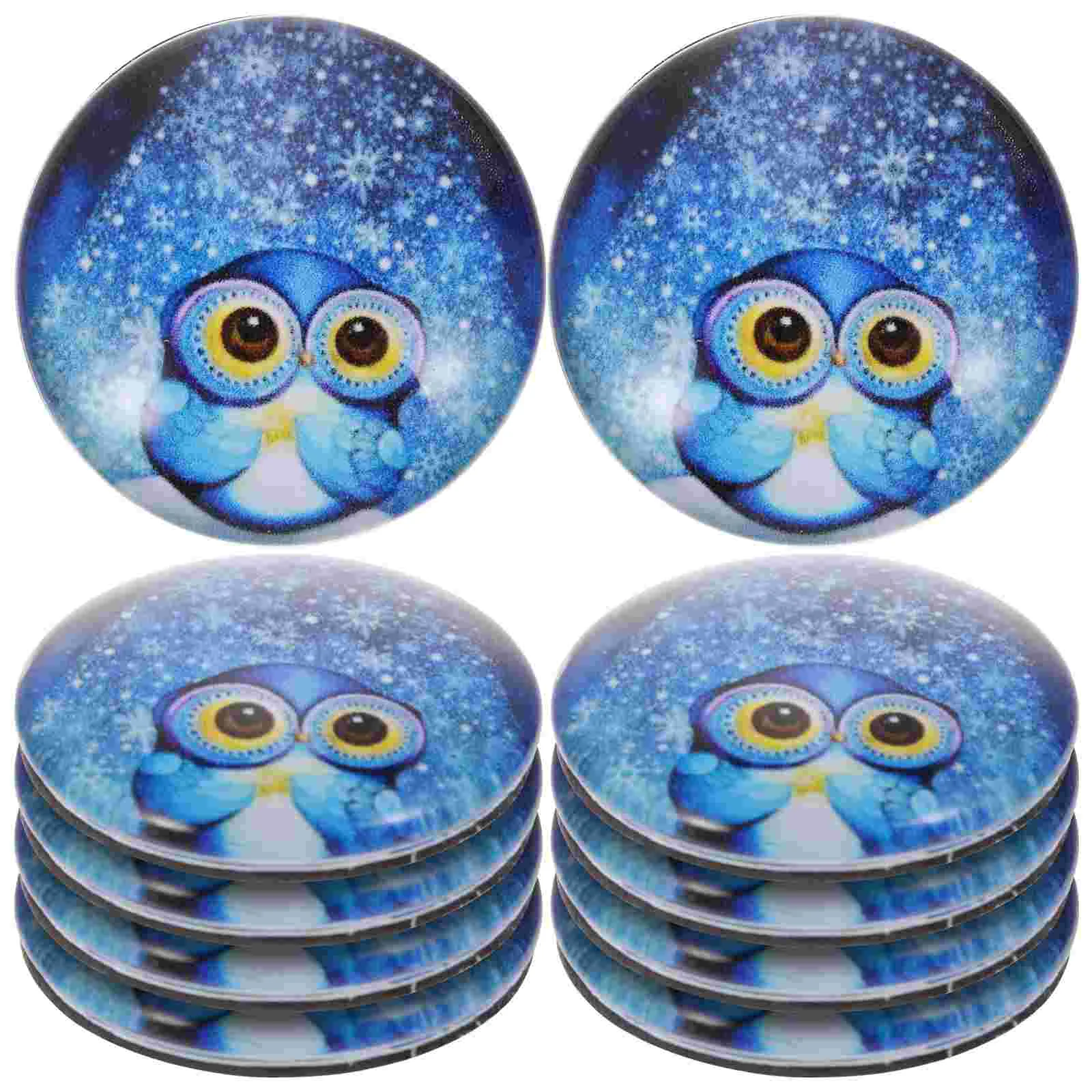 

10Pcs Delicate Fridge Magnets Resin Refrigerator Stickers Round Shape Fridge Magnets Ornaments