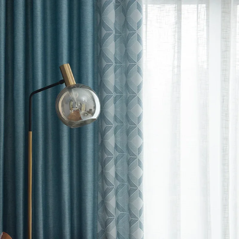 

Льняные шторы синие Tips