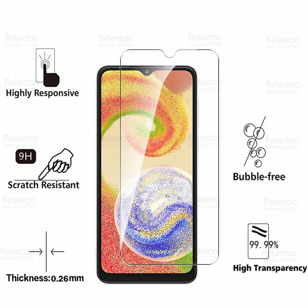 Закаленное стекло для камеры 4 в 1 Samsung Galaxy A04 защита экрана Sansung Sumsung A 04 04A SM-A045F 6 5