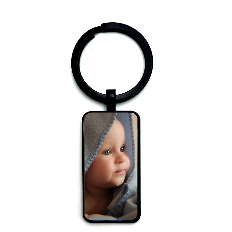 

Personalizeds Photo Pendants Custom Rectangular Keychain Photo of Your Baby Child Mom Dad Grandparent Loved Gift Family Member