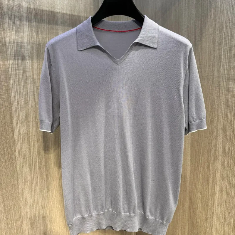 Уличная вязаная рубашка 2024ss в полоску BC футболка оверсайз повседневные