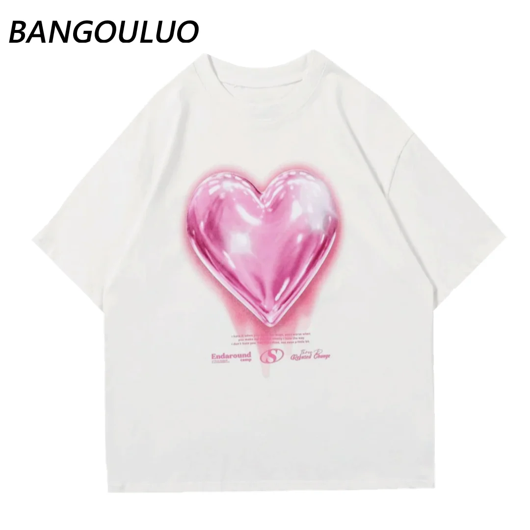 

Love Balloon Graphic Tee Mens T-shirts Hip Hop Streetwear Hip Hop Harajuku LOVE Graphic Short SleeveCotton Tops