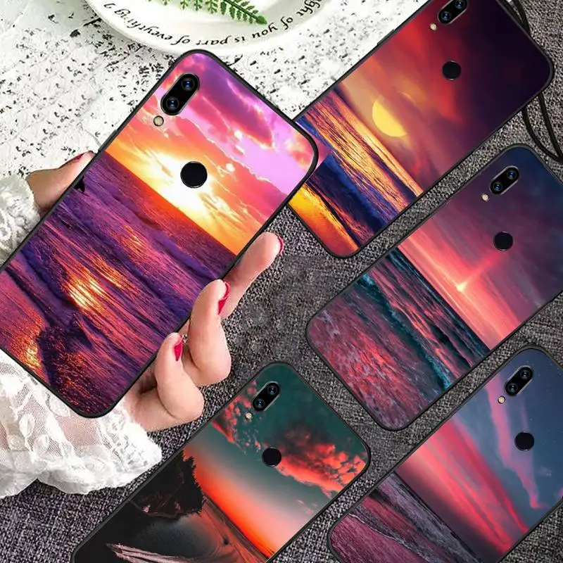 

Sunset ocean beech landscape pattern Phone Case For Xiaomi Redmi note 7 8 9 11 i t s 10 A poco f3 x3 pro lite funda shell coque