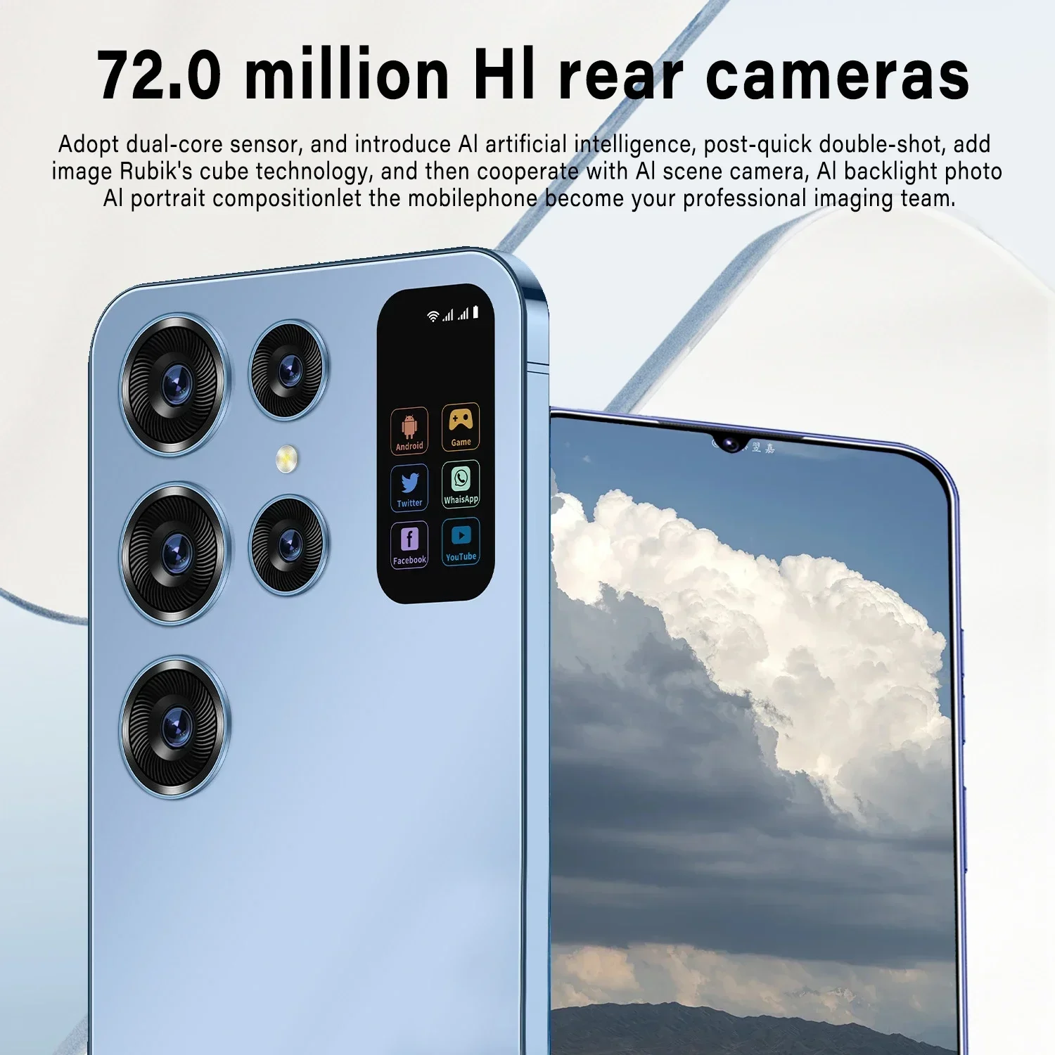 Фото Оригинальный смартфон S24 Ultra, Qualcomm8 Gen2 16 ГБ + 1 ТБ 7000 мАч 48 + 72 МП, две SIM-карты, двойной режим ожидания, стандартная версия Android 13 №5