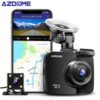 azdome dash cam dual lens 4k uhd recording car camera dvr super night vision wdr built in gps wi fi g sensor motion detection