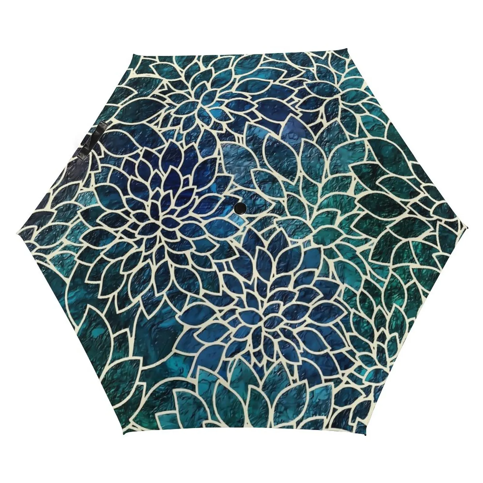 

Floral Abstract Pocket Umbrella Vintage Print Umbrella Ligthweight Windproof 5 Fold 6 Ribs Umbrellas for Men Women