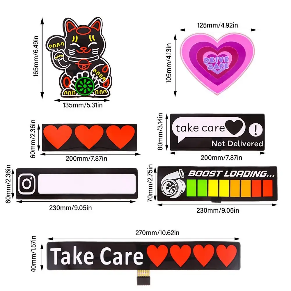 Модная электрическая светодиодная наклейка на лобовое стекло автомобиля окно