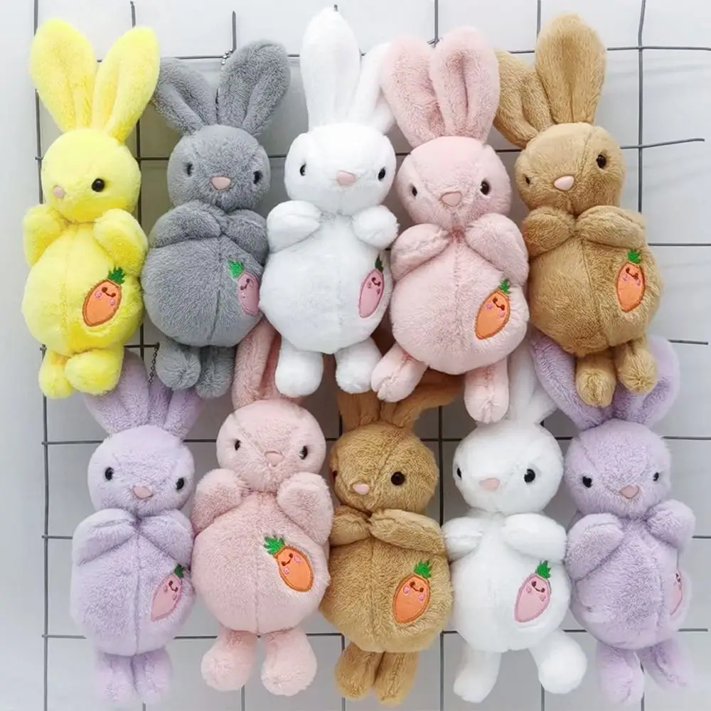 

2pcs Long Ear Rabbit Plush Toy Little White Rabbit Keychain Accessories Schoolbag Pendant Cute Little White Rabbit Plush Doll