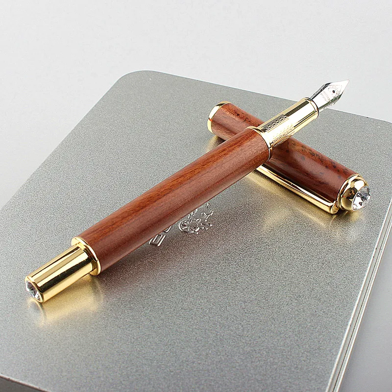 

1pcs High Quality Handcrafted from natural wood Fountain Pen Wood Grain High-Grade Business Pen Signature ink Pen