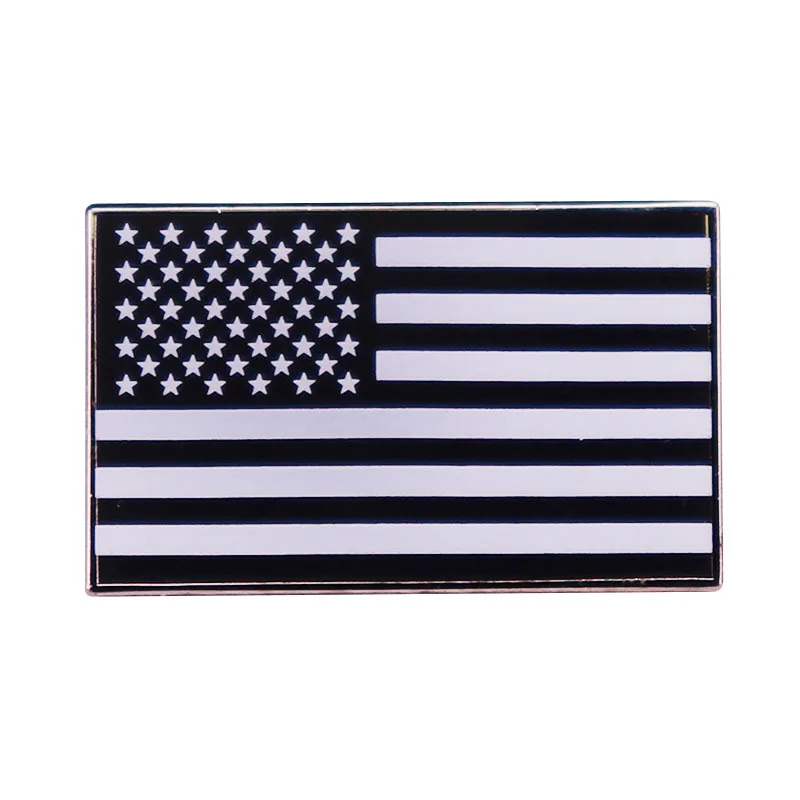 

Black and White American Flag Jewelry Gift Pin Wrap Fashionable Creative Cartoon Brooch Lovely Enamel Badge Clothing Accessories