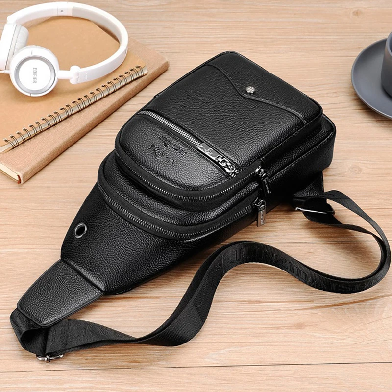 Мужская Повседневная деловая сумка через плечо из искусственной кожи с USB для