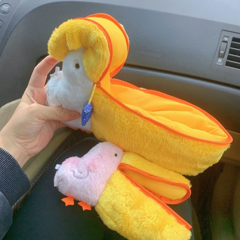 Милые пеналы Pelican плюшевая сумка для макияжа ручек хранения канцелярских