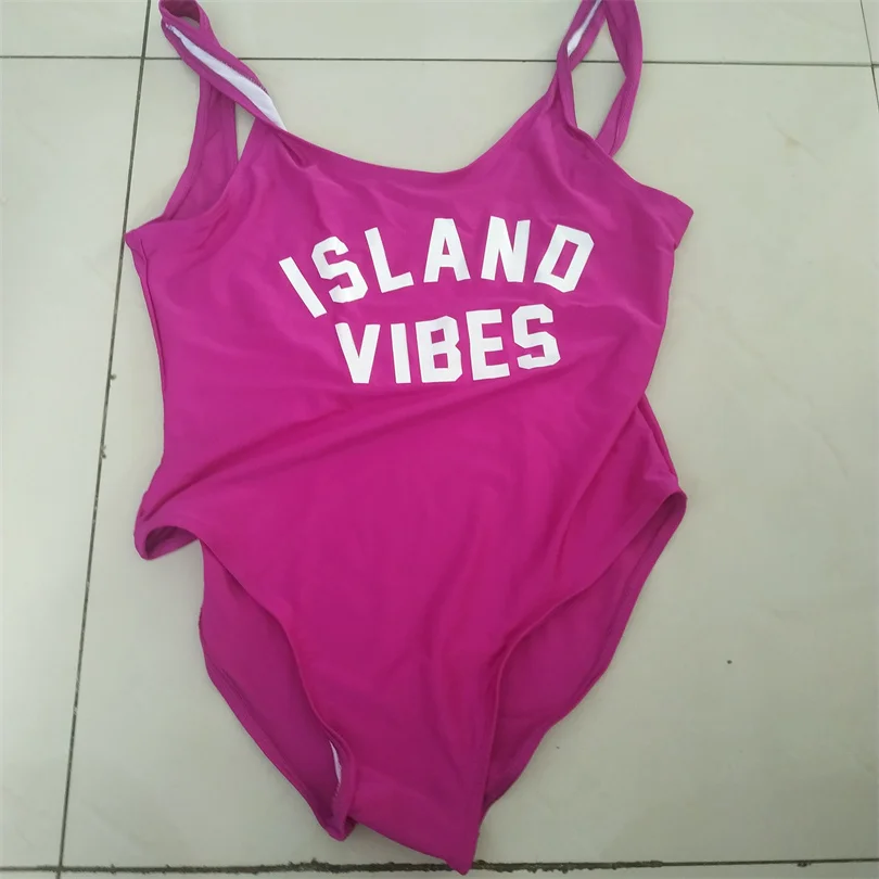 

ISLAND VIBES One Piece Swimsuit Bride Squad New Sexy Swimwear Women Summer Bathing Suit maillot de bain femme 2022 mayo