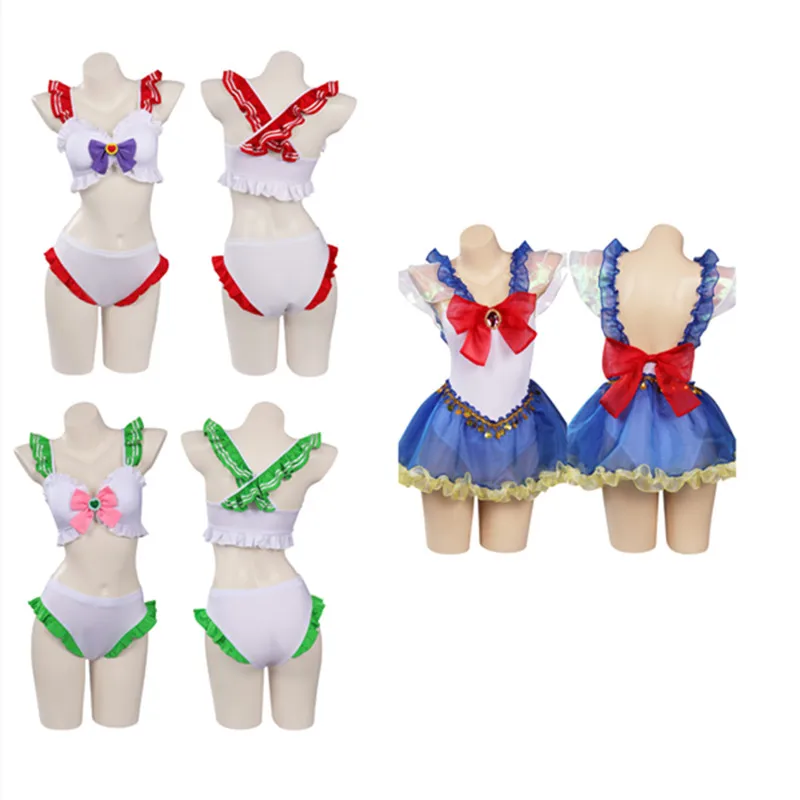 

Adult Women Tsukino Cosplay Usagi Swimsuit Kino Makoto Cosplay Costume Jumpsuit Swimwear Halloween Carnival Suit