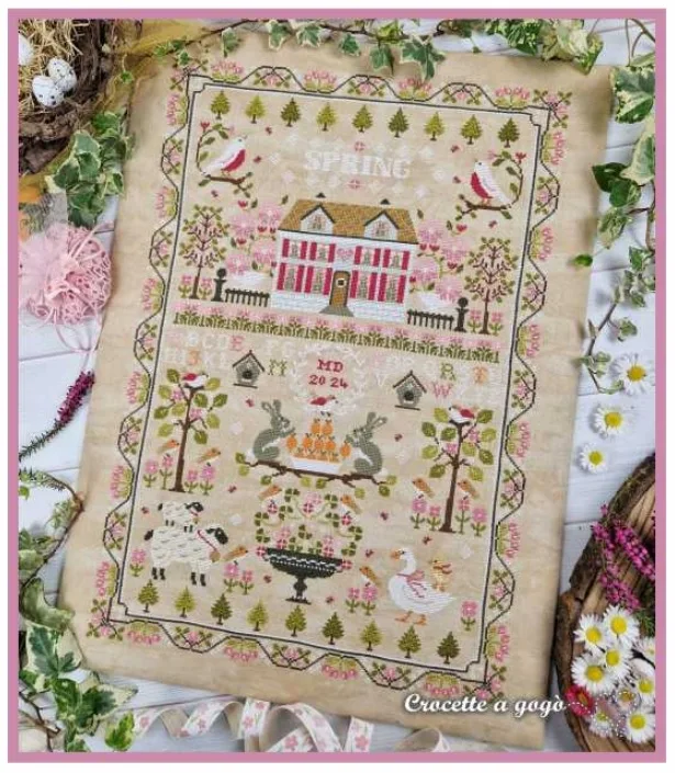 Spring Cottage 48-66 DIY игольная работа Набор для вышивки крестом 28ct 14ct 32ct Metallic aida