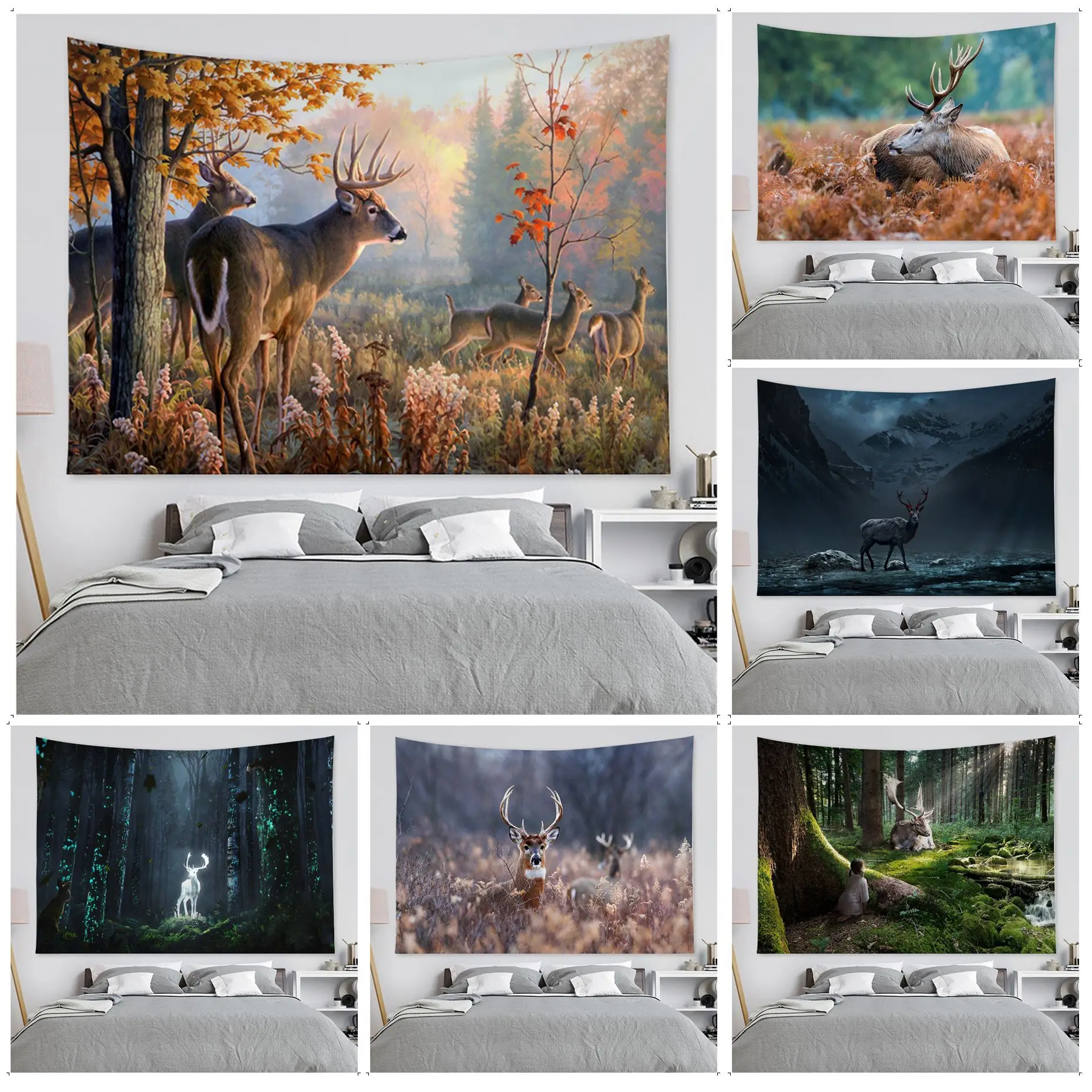 

Deer Wall Tapestry Bohemian Wall Tapestries Mandala Art Home Decor
