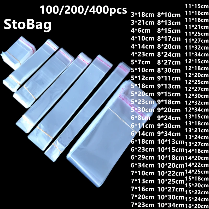 

Прозрачные самоклеящиеся пакеты StoBag 3x18 см