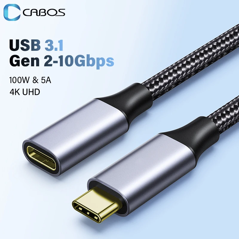 USB C Extension Cable Type C Extender 10Gbps Data Cord USB-C Thunderbolt 3 for Xiaomi Samsung Switch MacBook Pro Extension Cable