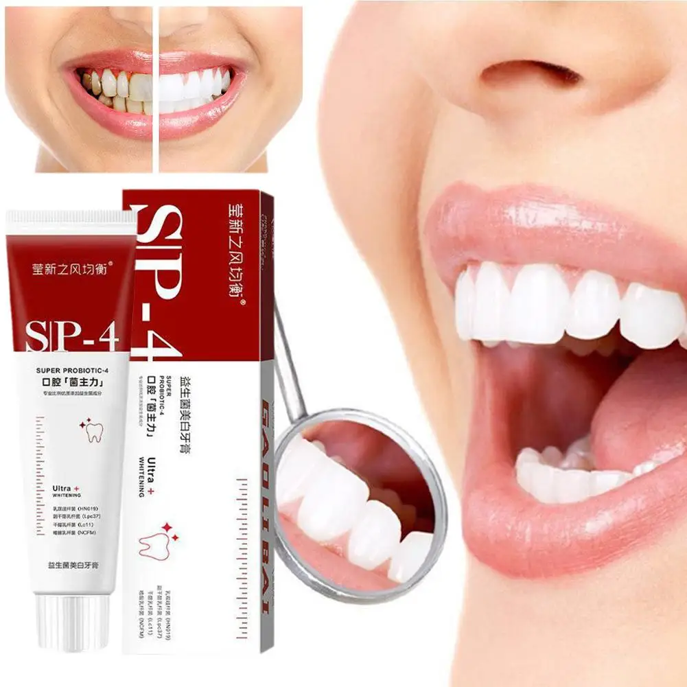 

Probiotic Brightening Toothpaste For Removing Tooth Stains Refreshing Breath Oral Cleaning And Baking Soda Press N2I7