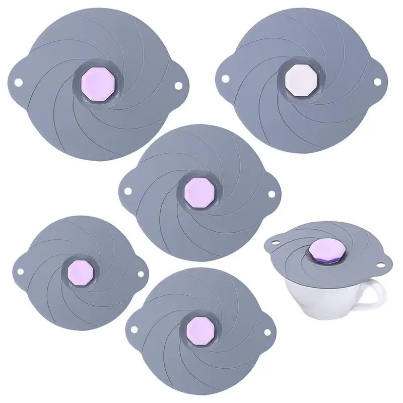 

Зимние крышки для напитков, герметичные силиконовые крышки для хранения пищевых продуктов, 6 шт., герметичные крышки для горшков