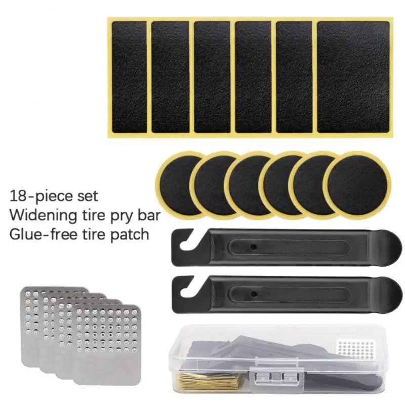 

Tire Fix Kit Mountain Bike Bicycle Repair Tools Portable Cycling Flat Tire Repair Rubber Patch Glue Lever Set Mender Accessories