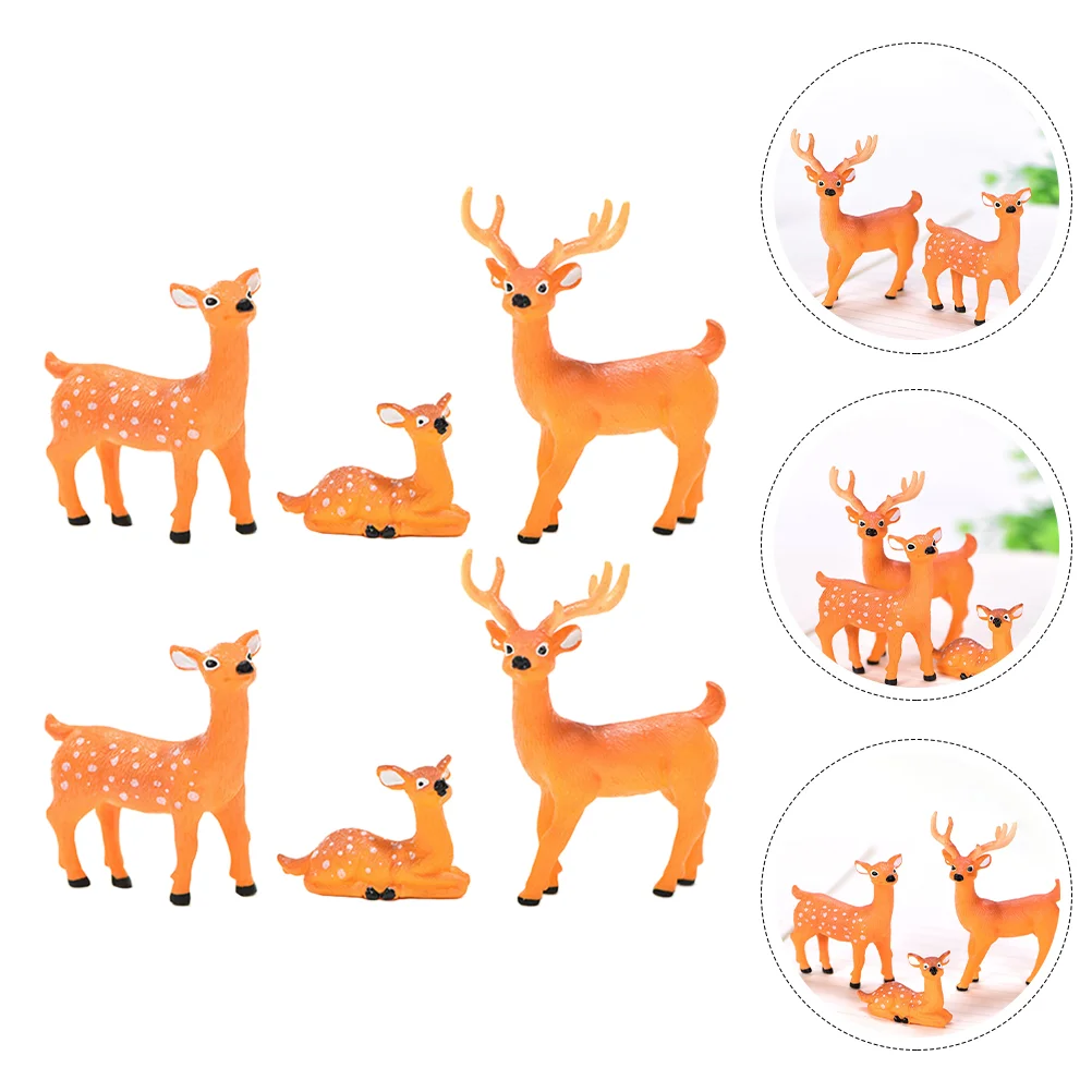 

Deer Figurines Reindeer Minidecoration Crafts Resin Animal Sculpture Family Desktop Adornment Statues Figurine Miniature Decor