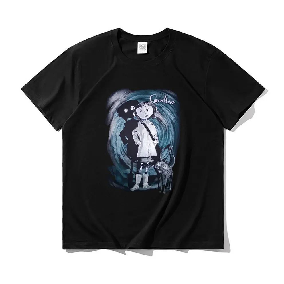

Coraline Men Women Tshirt Tim Burton Neil Gaiman Nightmare Before Christmas Goth Dark Tee Shirt Unisex 100% Pure Cotton T-shirts