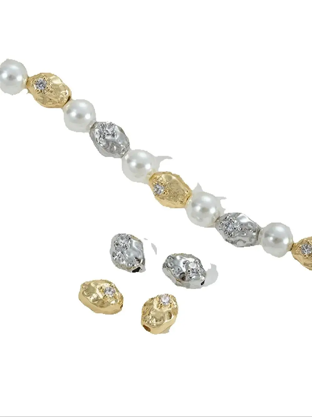 14-каратное золото инкрустированный цирконом вогнуто-выпуклая овальная бусина