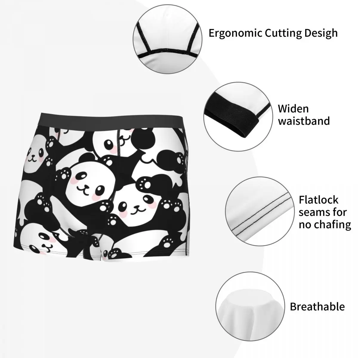 Мужское нижнее белье с милой пандой трусы-боксеры милым животным юмором мужские