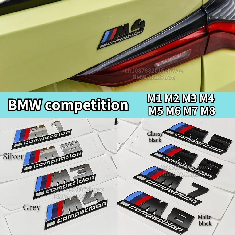 

Серебристый Серый Черный M1 M2 M3 M4 M5 M6 M7 M8 Эмблема КОМПЕТИЦИИ для BMW Thunder Edition Автомобильный значок багажника, наклейка с логотипом