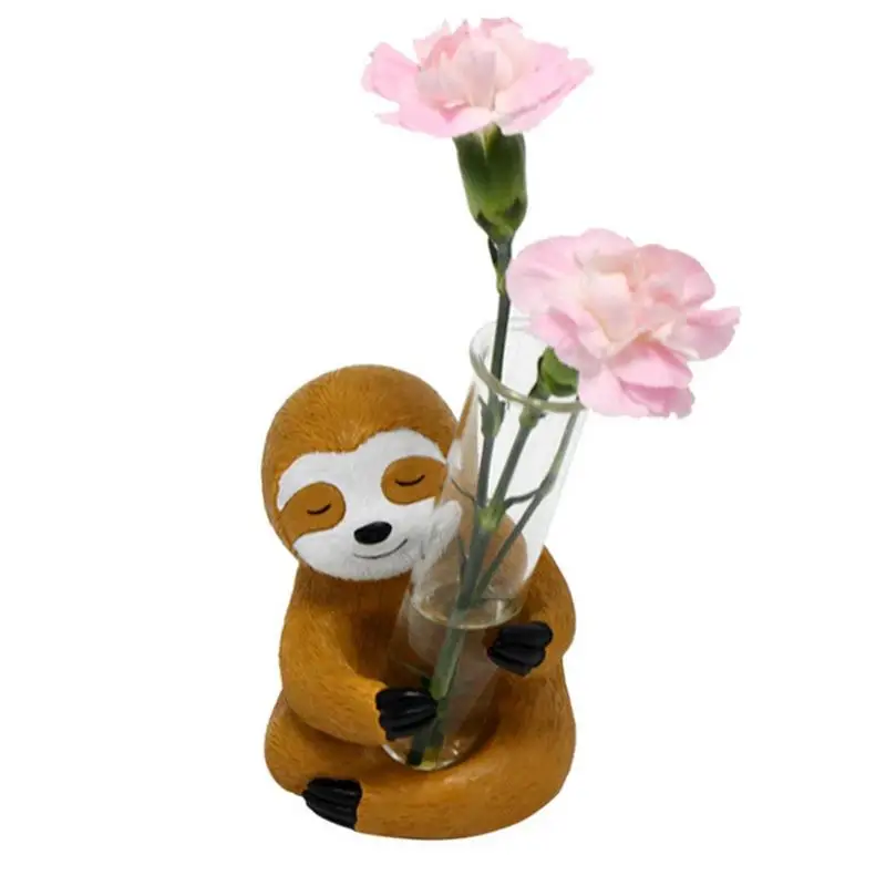 

Sloth Desktop Plant Terrarium Sloth Desktop Vase Portable Flower Pots Desktop Plant Terrarium Animal Plant Vases Display For