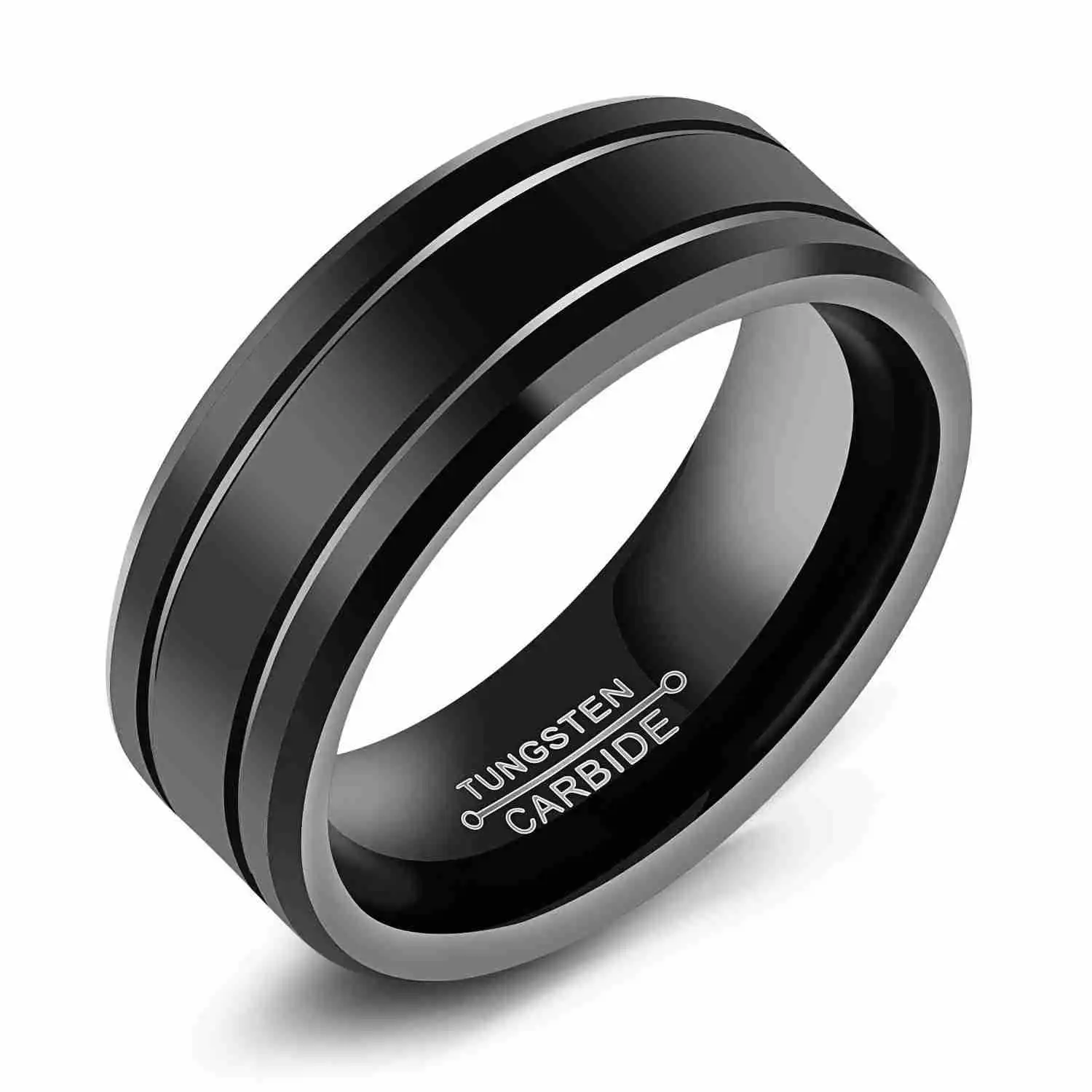 

Simple Black Tungsten Steel Wide Ring Domineering Personality Male Ring Index Finger Ring Hipster Decorative Ring Does Not Fade