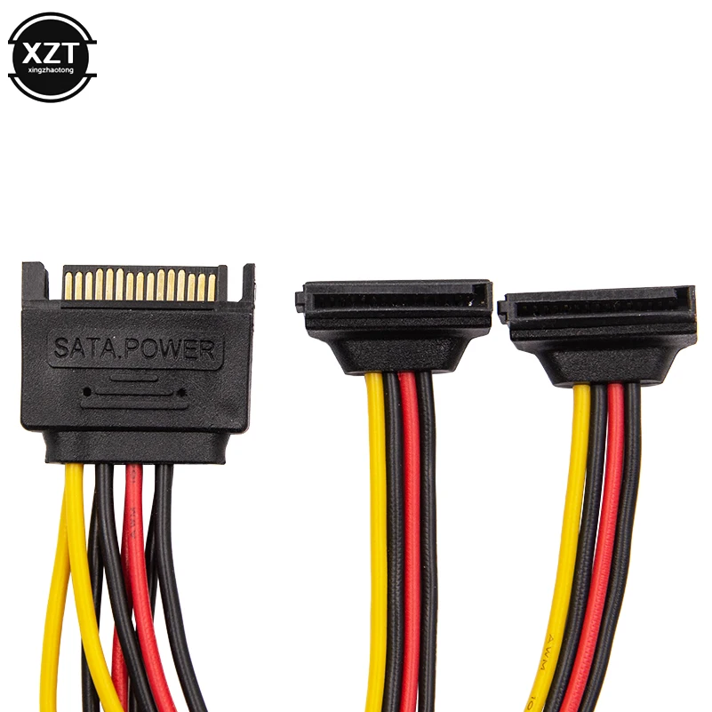 

10pcs 90 Degree SATA 15-Pin Male To 2 X 15P Female Y Splitter Adapter Connector Power Cable For Computer PC For HDD Hard Drive